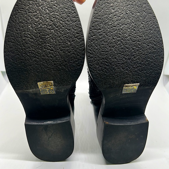 Jeffrey Campbell Black Faux Snakeskin Chelsea Leather Boots Shoes **Size 7** - Picture 7 of 10